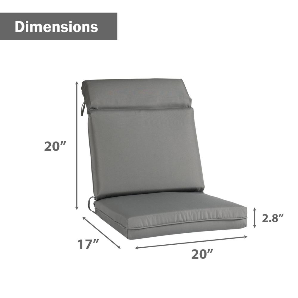 Aoodor 4Pcs Outdoor Cartridge High Back Dining Chair Cushion Set, 37''x20''x2.8''
