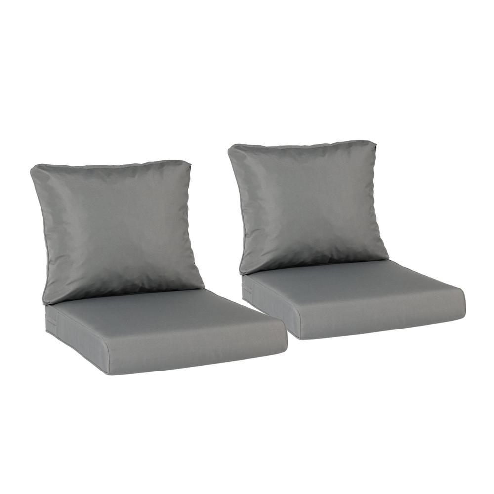 AOODOR Outdoor Chair Cushions Set of 2, 25"x25", Water Resistant Outdoor Deep Seat Cushions