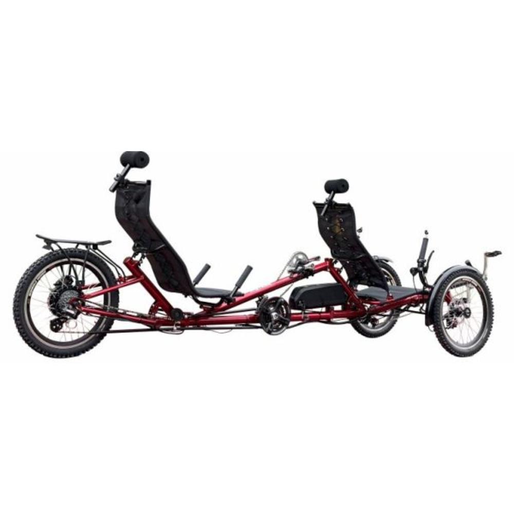 Mobilityscootrike Electric Tandem Recumbent Trike Dual-Seater Joy Ride for Adults