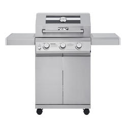 Monument Grills Larger 3-Burner Propane Gas Grills Barbeque Stainless Steel Heavy-Duty Cabinet Style With Led Controls, Mesa 300