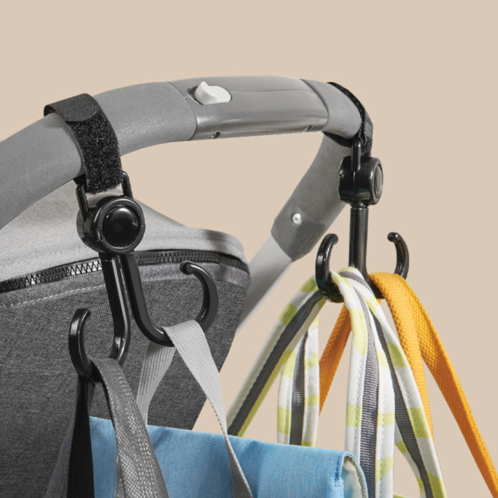 SUNVENO Stroller Double Hook 2 Pack, Secure Bag Storage Solution