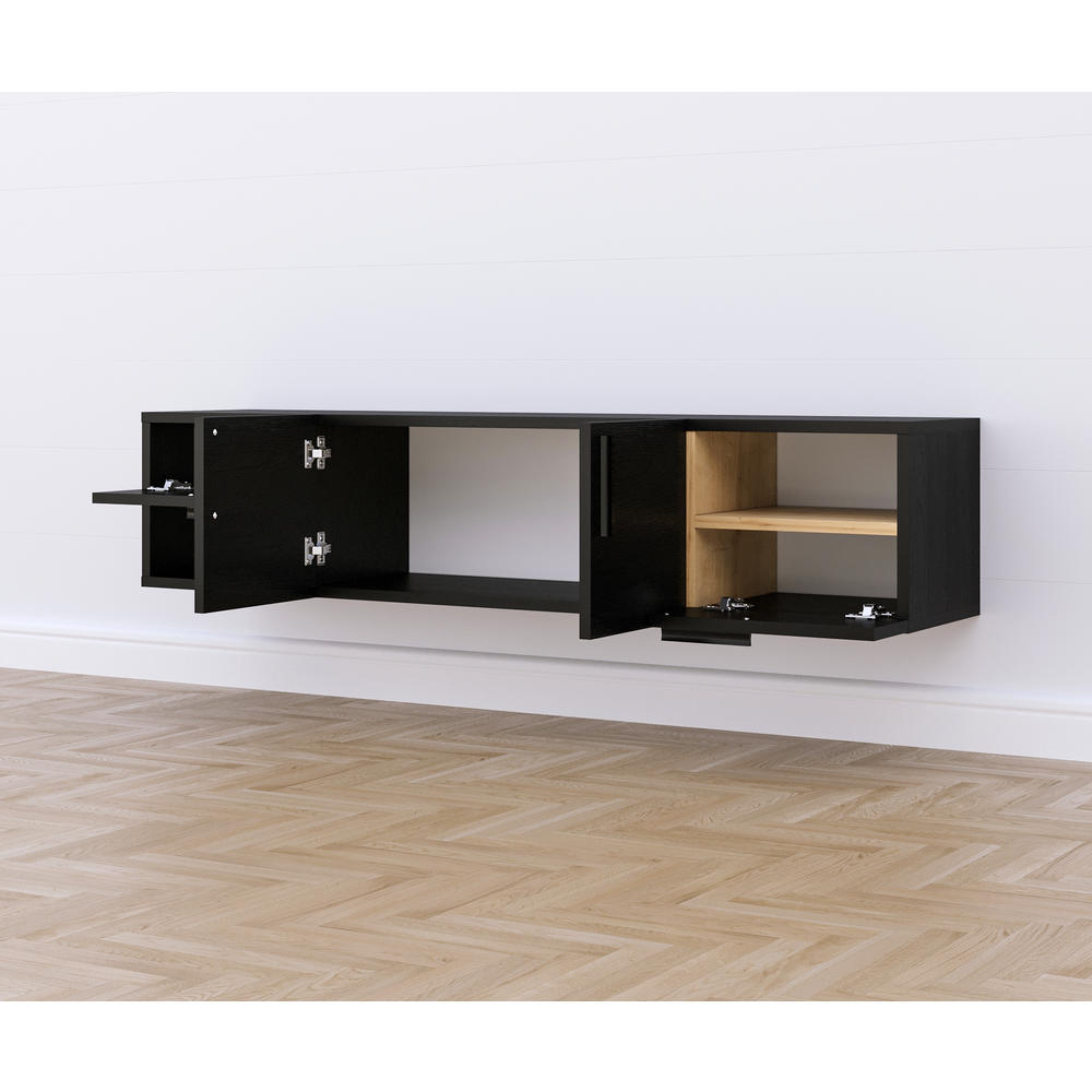 KybeleDecor Arora 55'' Floating Tv Stand Wooden Black