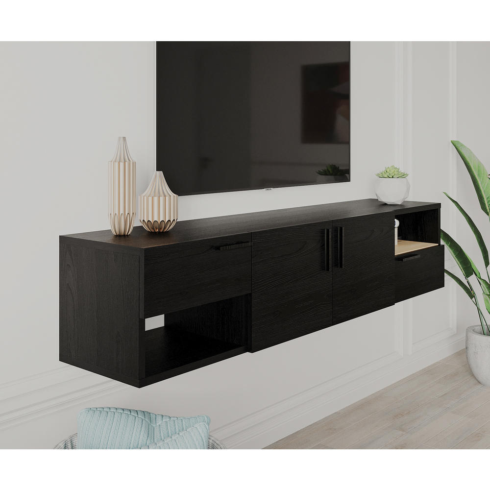 KybeleDecor Arora 55'' Floating Tv Stand Wooden Black