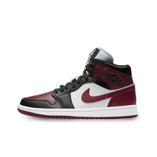 Nike Air Jordan 1 Mid Maroon Black Gold Pendants CZ4385 016