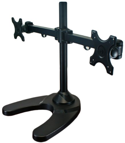 Mount-It! Mount-It! MI-781 Dual LCD Computer Monitor Mount Freestanding  Monitor Desk Stand Flat Screen Monitor Arm for Widescreen Monitors