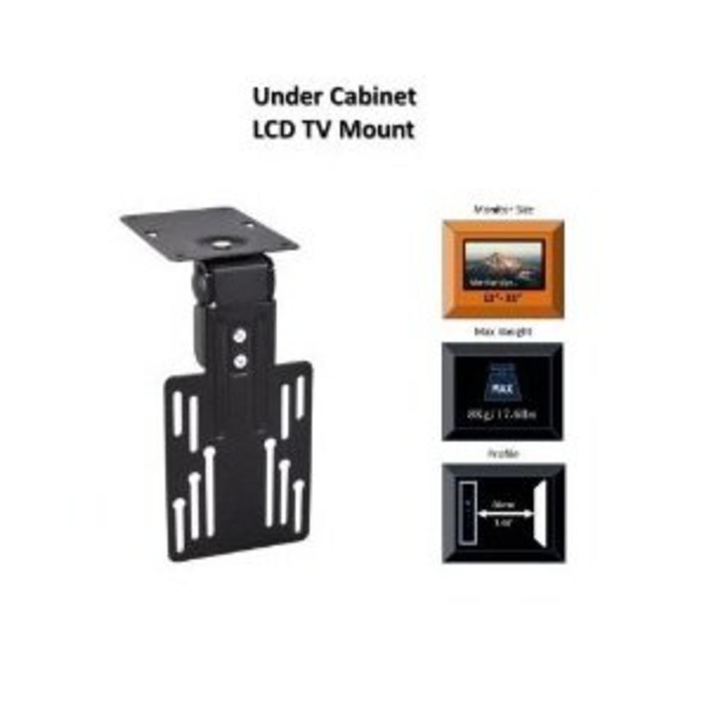 Mount-It! LCD Tilt Swivel Under Cabinet Mount For 10 To 24 Inches TV - Black