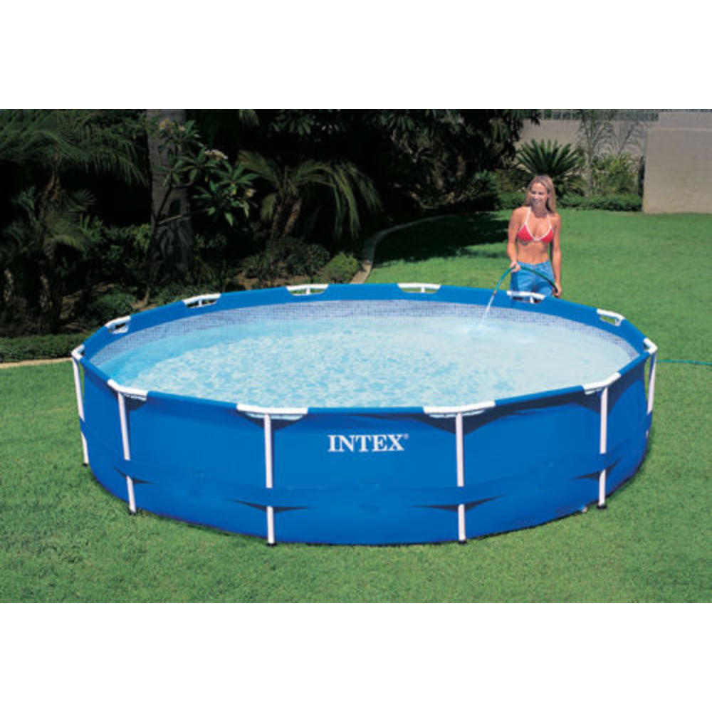 INTEX 12 x 30 Metal Frame Set Swimming Pool with Filter Pump 28211EH