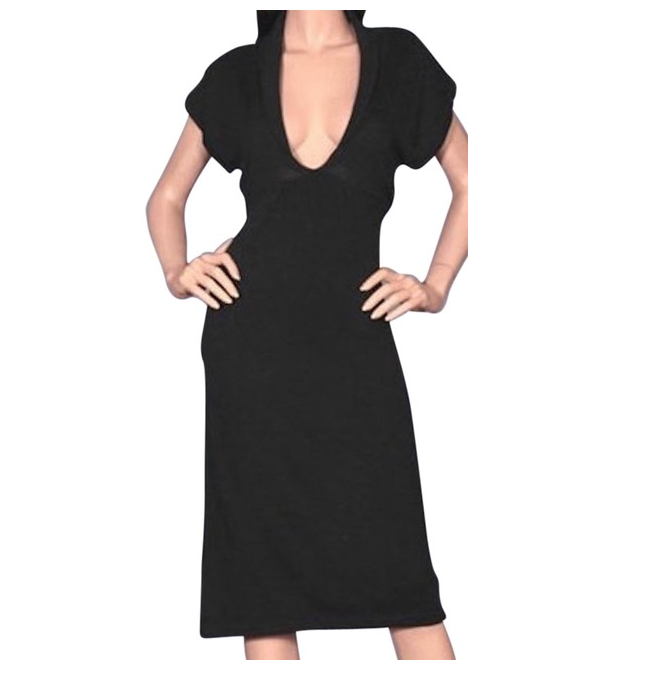 Star-Studded Inc FINAL SALE - NO RETURNS LAST ONE! Collar PLunge Thin Knit Sweater Dress (free gift with purchase $10 value)