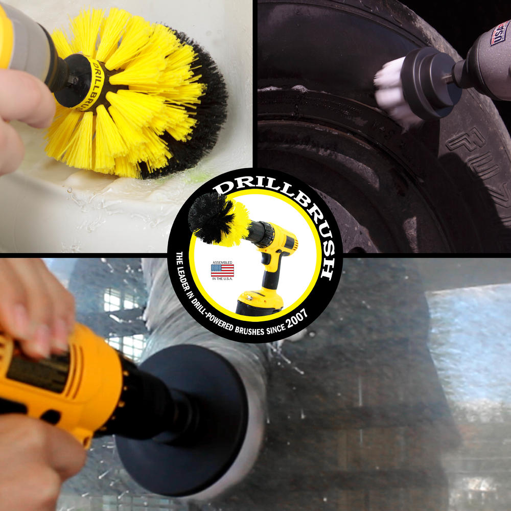 Drillbrush Revolving Electric Cleaning Brushes Carpet Spot Cleaning and Upholstery Cleaning Kit