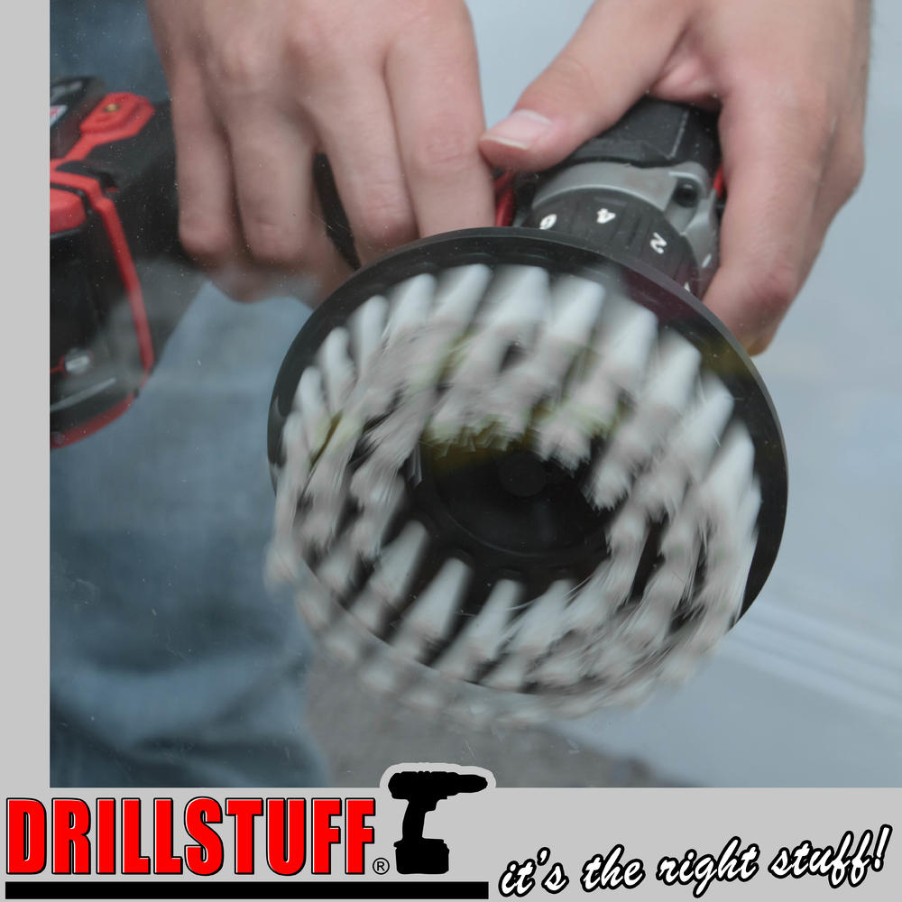 Drillbrush Softer Bristle Scrub Brush 5" Round with Power Drill Attachment
