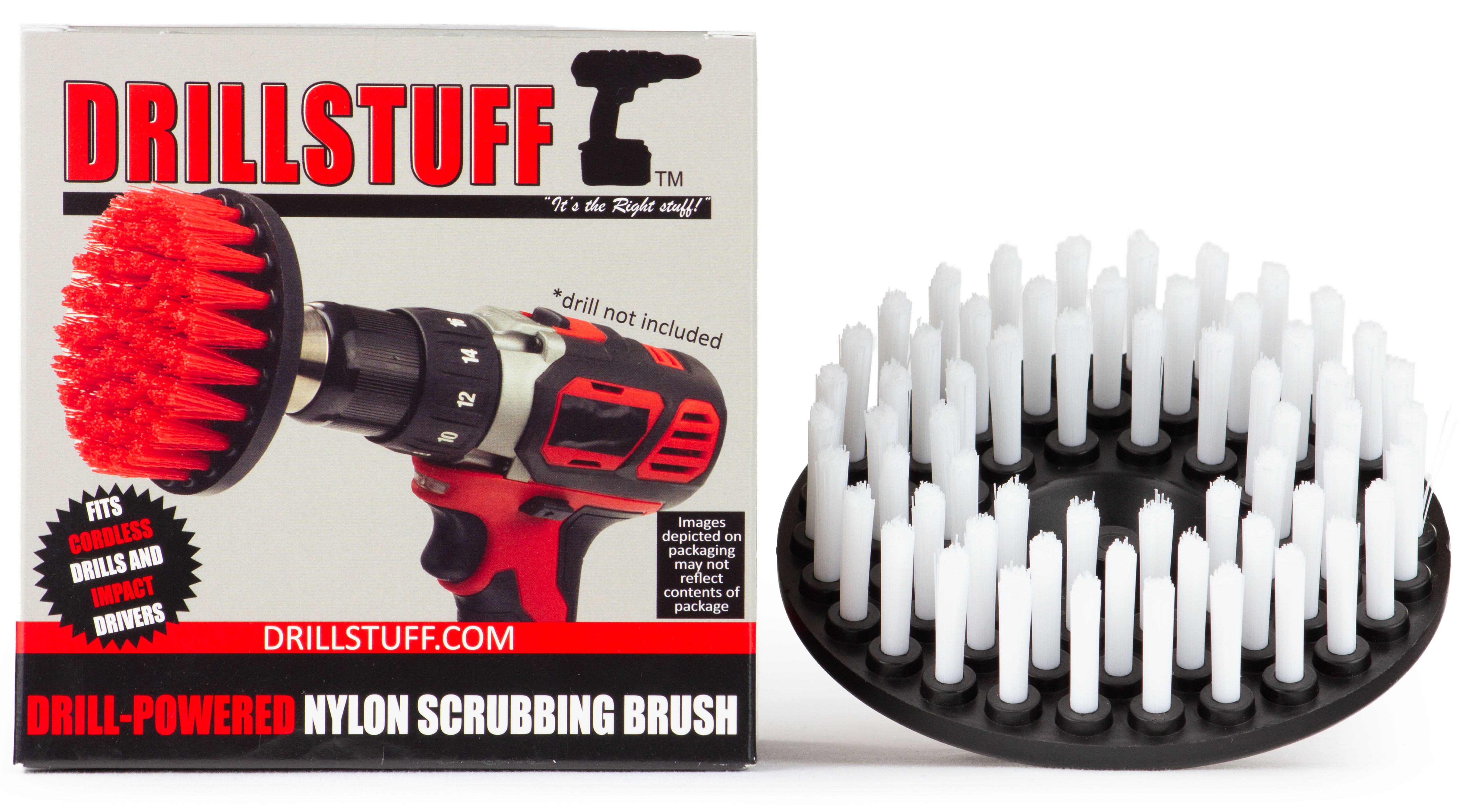 Drillbrush Softer Bristle Scrub Brush 5 Round with Power Drill Attachment