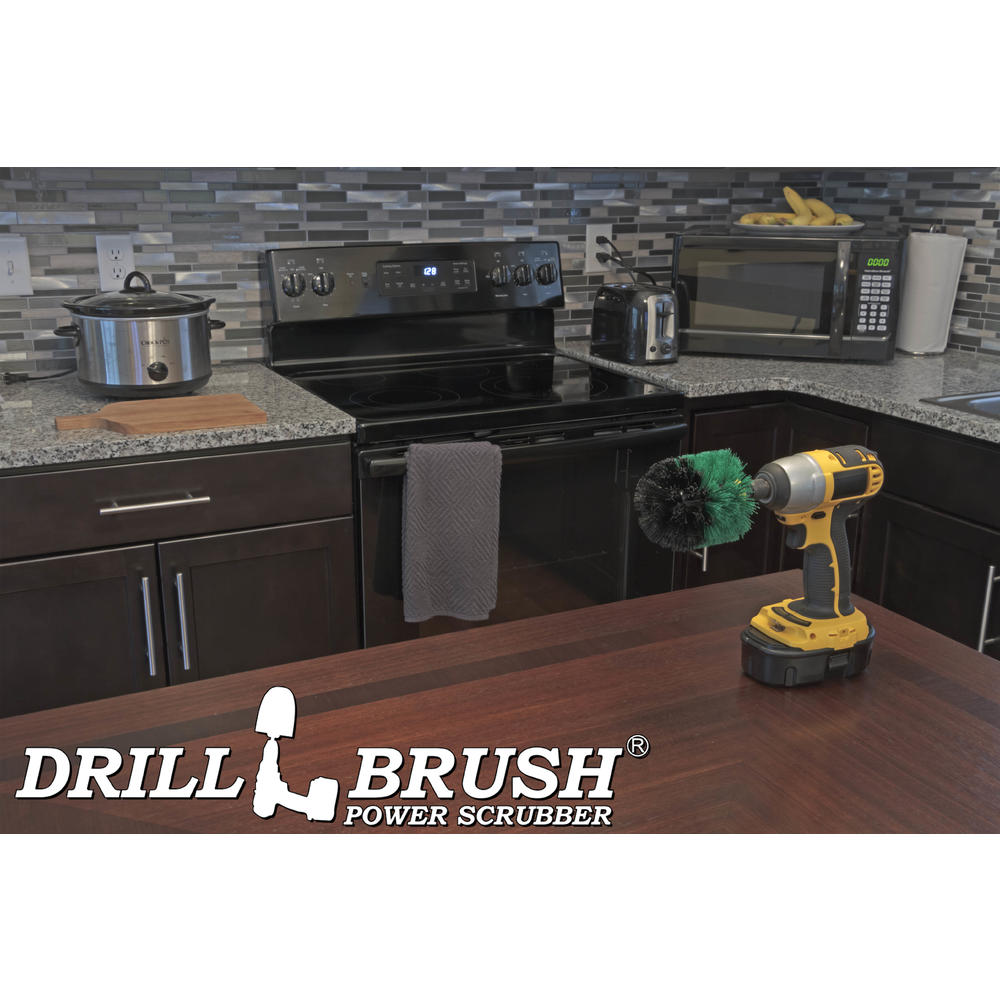 Drillbrush Power Kitchen Scrub Brush for Sinks, Pots, Pans, and Bakeware