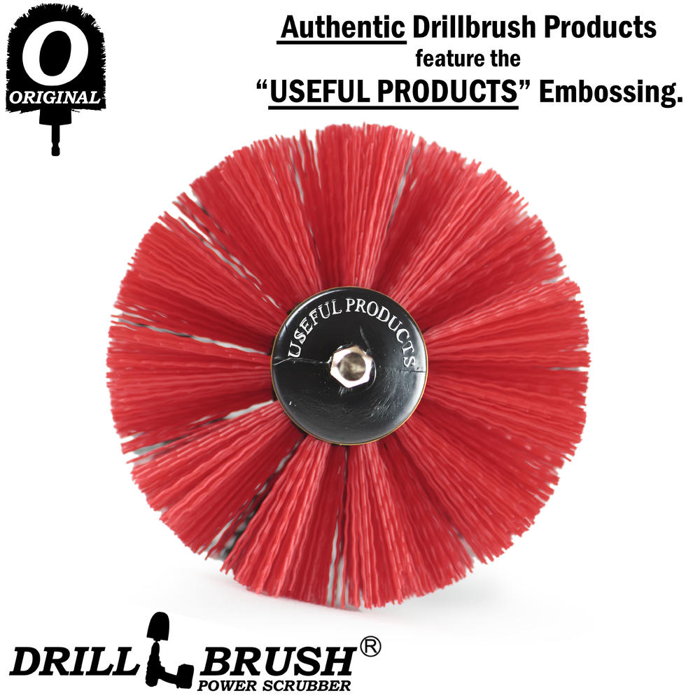 Drillbrush Drill Powered Stiff Nylon Bristle Cleaning Brush with Long Reach Chrome Extension