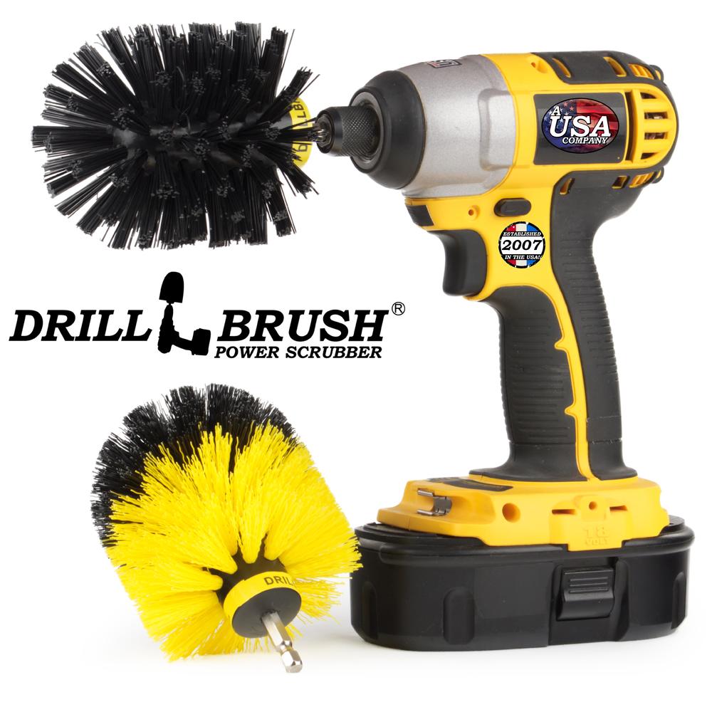 Drill Brush Power Scrubber Power Spinning Nylon Bath and Shower Cleaning Brush Combo