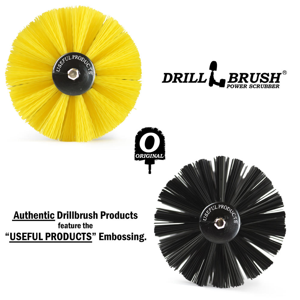 Drillbrush Drill Powered Nylon Bristle Cleaning Brushes with Extension Kit