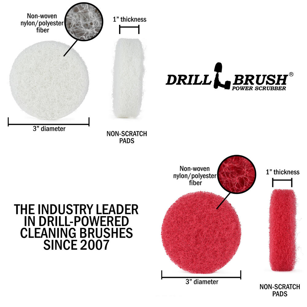 Drillbrush Non Scratch Soap Scum Removal Rotary MINI Scrub Pads 3 inch