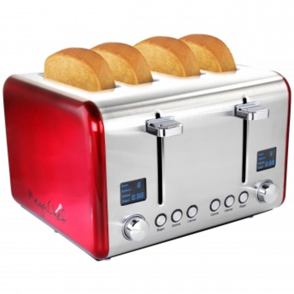 Generic MegaChef 4 Slice Toaster in Stainless Steel Red