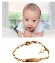 14k gold baby baptism bracelet