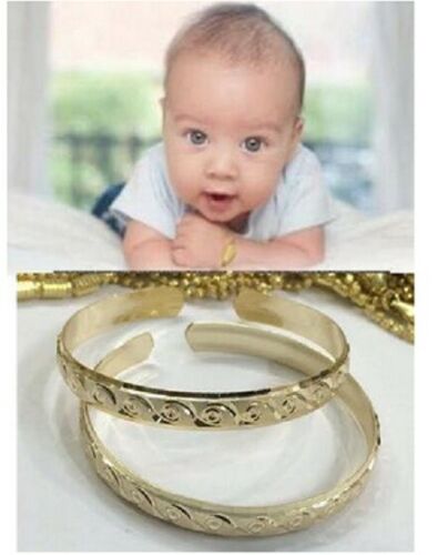 Nikfine Baby no Personalized 14K gold overly Bracelet Bangle /adjustable/two pice