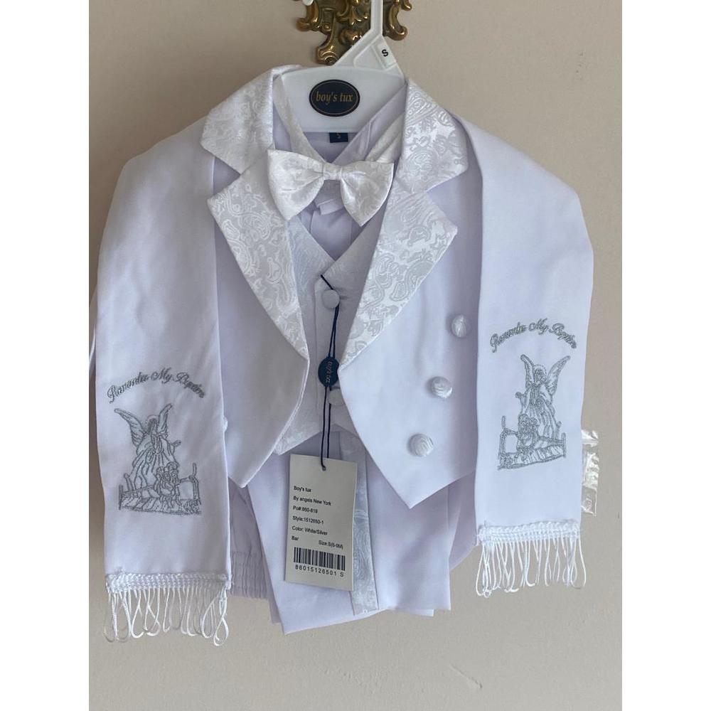 angle ny Baby Toddler Boys Christening Baptism Tuxedo Suits White angel