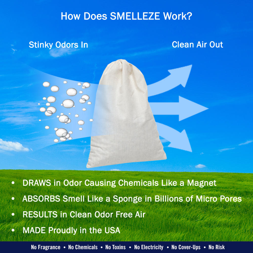 Smelleze Reusable Children Smell Removal Deodorizer Pouch: Rid Kid Odor Without Chemicals in 300 Sq. Ft.