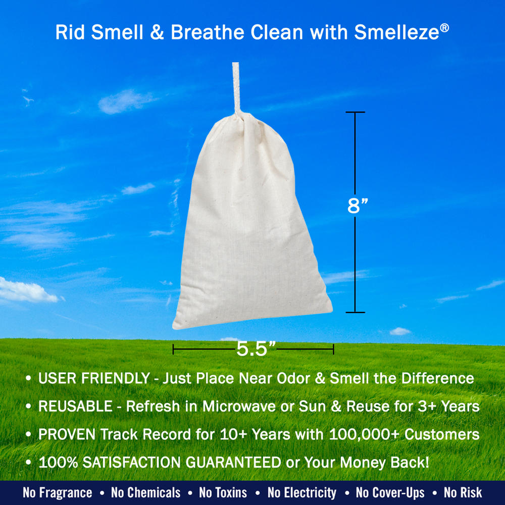 Smelleze Reusable Formaldehyde Odor Remover Deodorizer Pouch: Rids Chemical Smell Without Scents in 300 Sq. Ft.