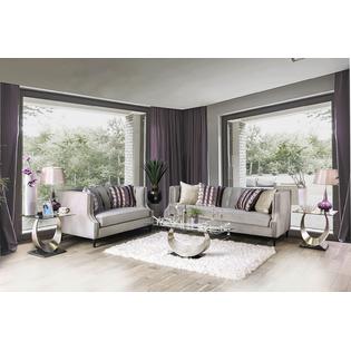 Hollywood Decor Mantua Transitional Style Sofa Set In Upholstered