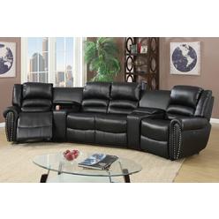 Hollywood Decor Amalfi Power Theater Sectional in Palomino Fabric / Bonded Leather