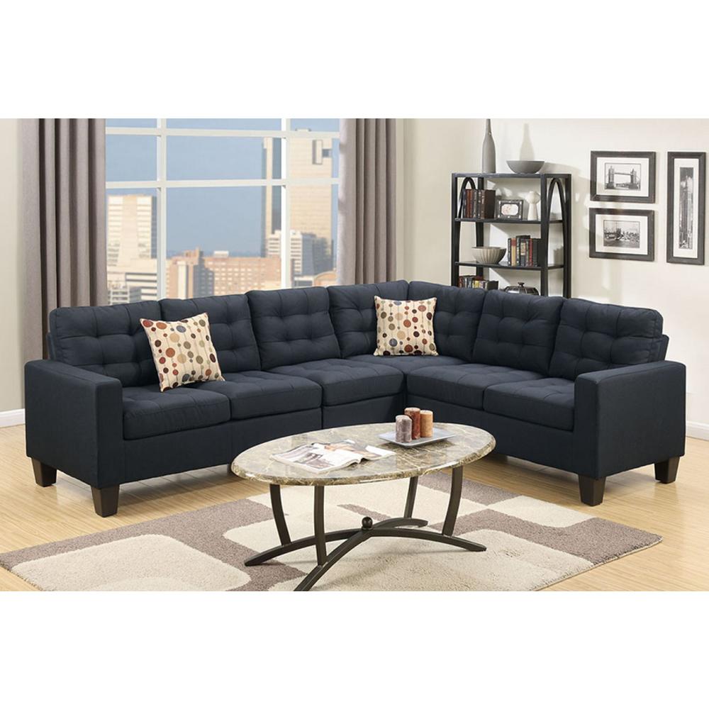 Hollywood Decor Aparan 4-Piece L Shape Modular Sectional Sofa Upholstered in Polyfiber