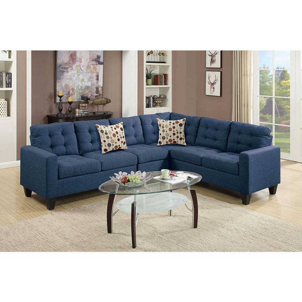 Hollywood Decor Aparan 4-Piece L Shape Modular Sectional Sofa Upholstered in Polyfiber