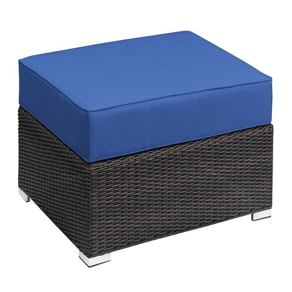 Hollywood Decor Nimes 7-Piece Outdoor Modular Sofa Set in Blue Cushions