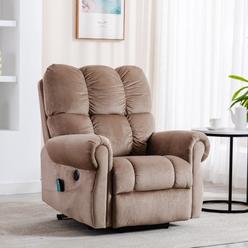 Hollywood Decor Camel Corduroy Heat Therapy and Massage Electric Lift Recliner