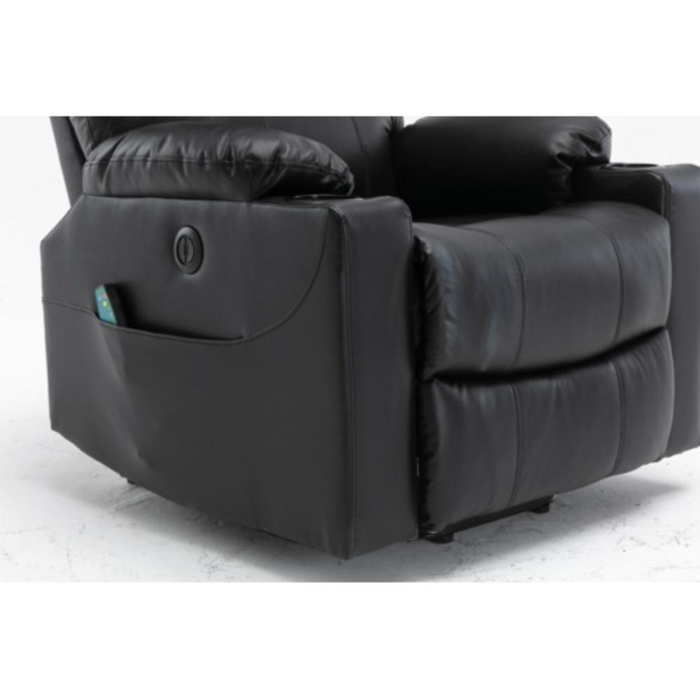 Hollywood Decor Extra Wide Power Lift Chairs with Massage and Heat in Black Breathable Leather