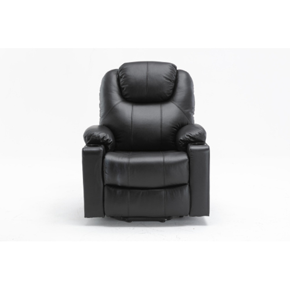 Hollywood Decor Extra Wide Power Lift Chairs with Massage and Heat in Black Breathable Leather