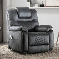 Hollywood Decor Reclining Power Lift & Massage Chair with Heating System (Gray)