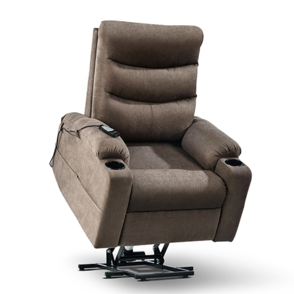 Hollywood Decor Power Lift Chair Recliner Massage Heat Recliner with Remote Control ( Brown )