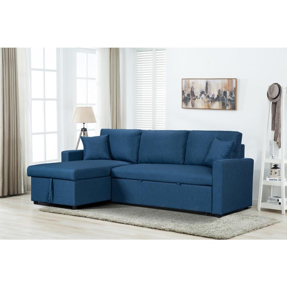 Hollywood Decor Kiel 2-Piece Reversible Sectional Sofa with Storage Chaise in Linen Fabric
