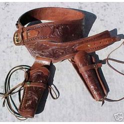 GUNS4US Inc. NEW! Brown Double Leather 38/357 cal Holster Western Cowboy Rig. In 38/357 cal Ammo Loops ***