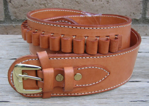 Details about   Alfonso's Sz 40 2 1/2" Western Lined Brown Leather Cartridge Belt .44 .45 LC