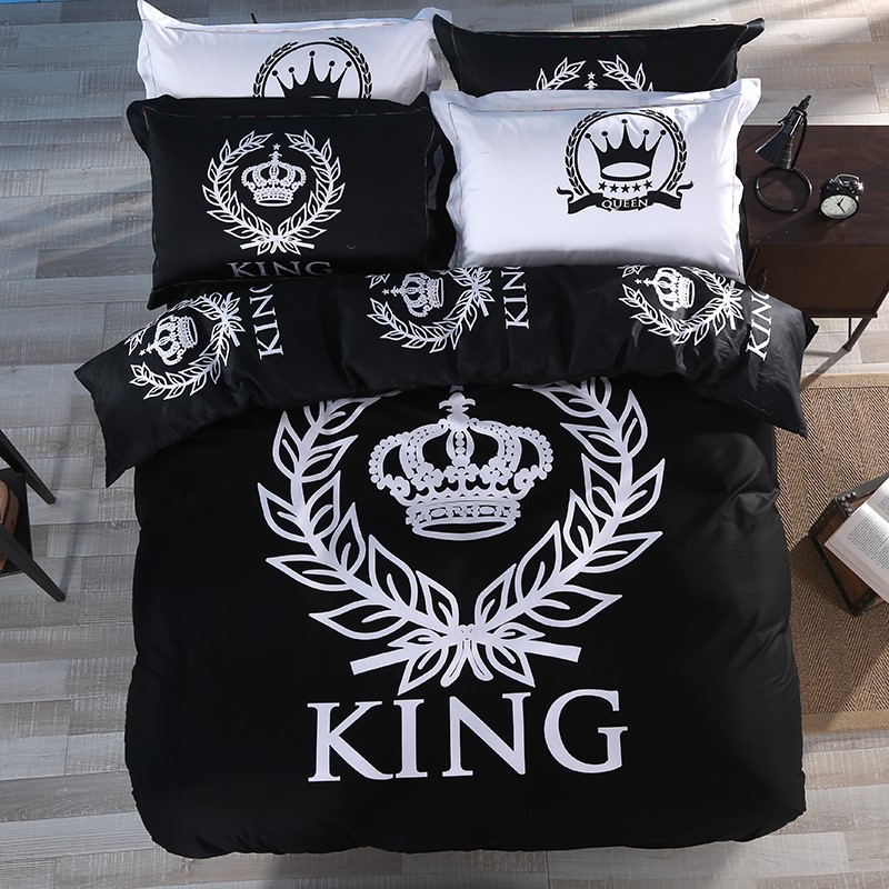 Virtual Store Usa Hot Cool Black And White Crown King Queen Size