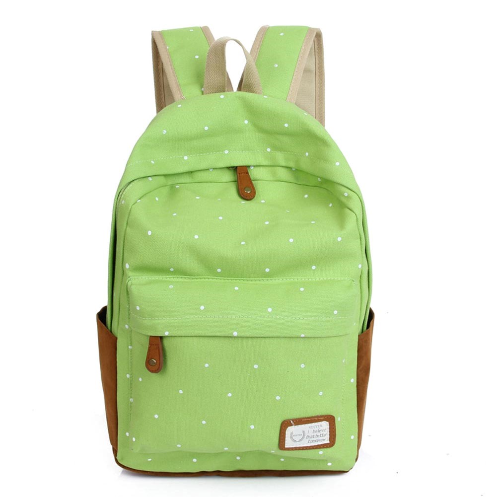 VIRTUAL STORE USA Trendy casual canvas backpack women fashion school bags for girls dot printing backpack shoulder bags mochila