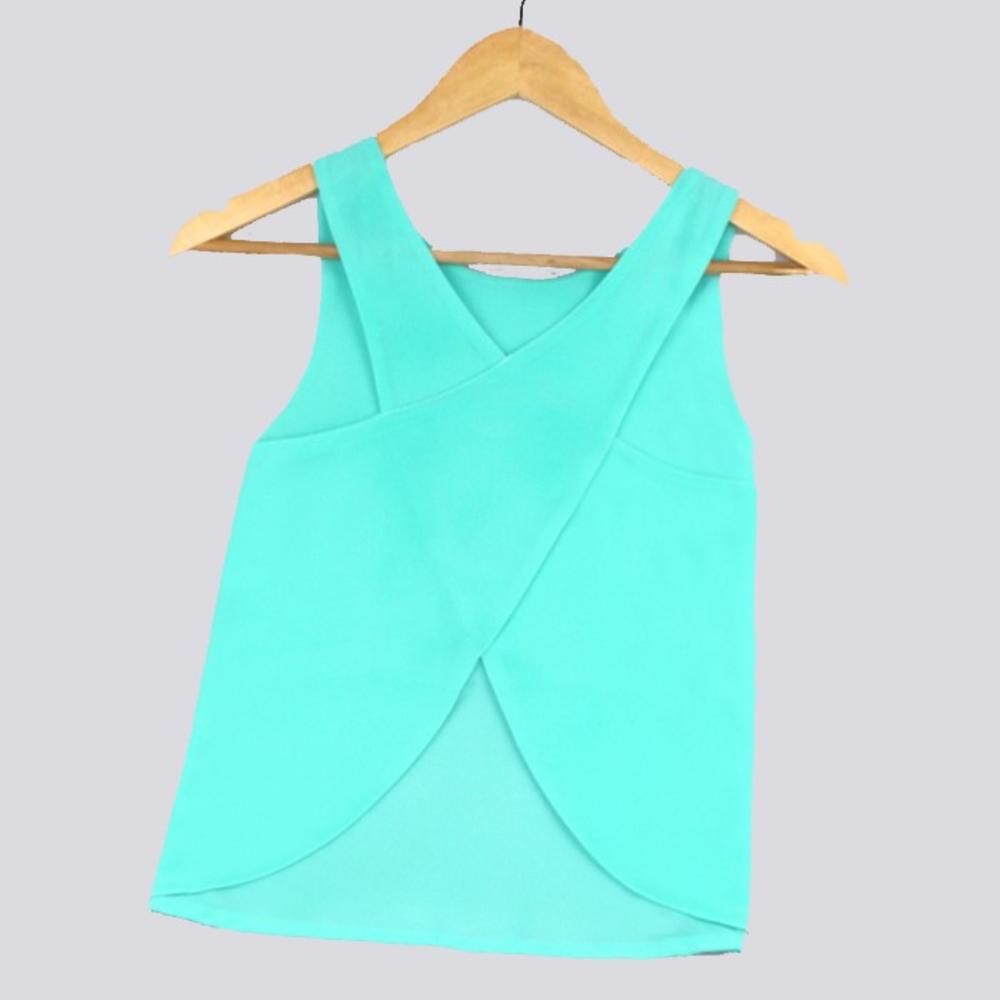 www.virtualstoreusa.com Summer Women Blouses Strapless Candy Color Casual Ladies Shirts Sexy Backless Strap Chiffon Blouse Crop Tops Ladies' Vest