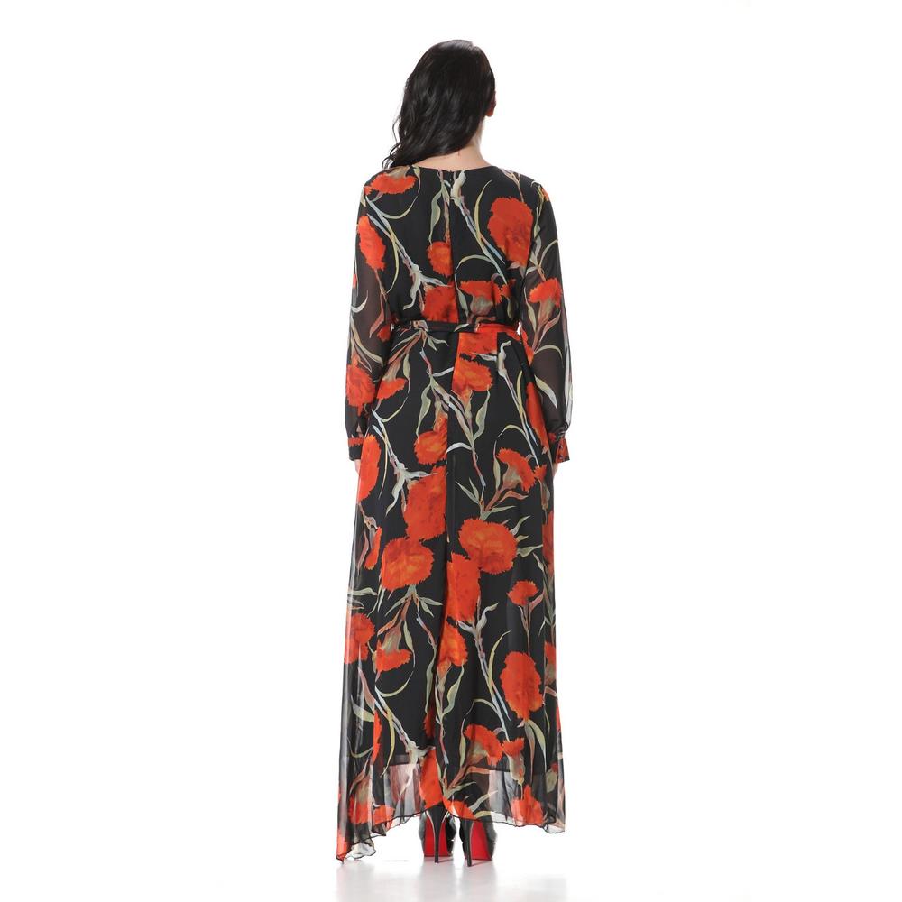 www.virtualstoreusa.com Chiffon Dress Large Big Size 5XL Ladies Long Sleeve