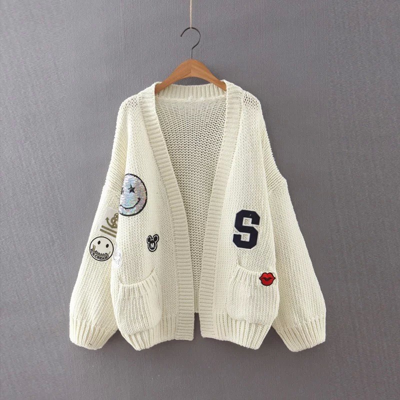 Women Cardigans New Fashion cartoon embroidery