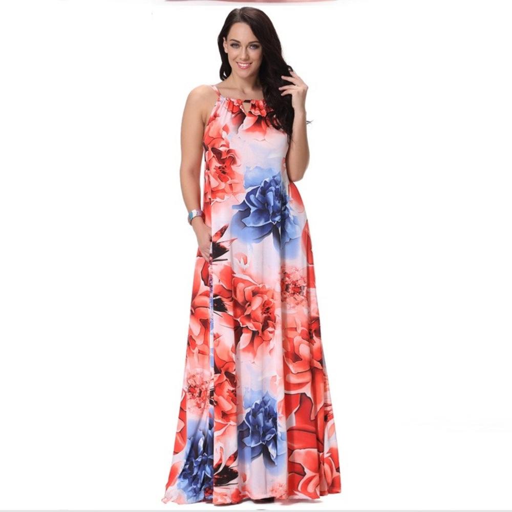 www.virtualstoreusa.com Fashion Plus Size 7XL 6XL 5XL 4XL XXXL Flower Printing Long Maxi Dress