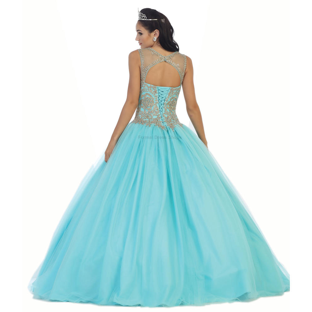 Designer MASQUERADE QUINCEAÑERA BALL ROOM GOWN LACE UP BACK FORMAL PROM DRESS & PLUS SIZE