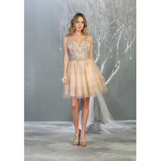Designer Semi Formal Sleeveless Metallic Dress