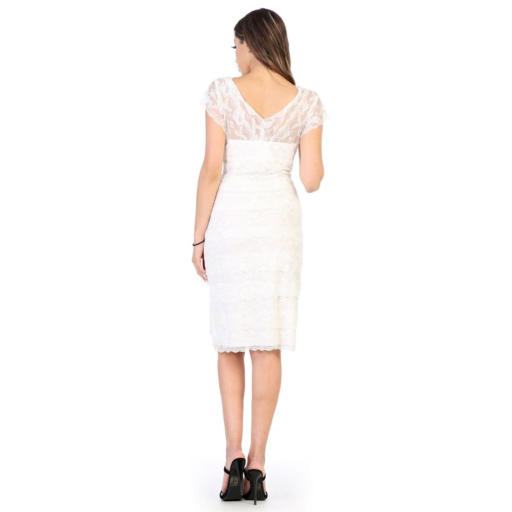 Designer NEW SHORT MOTHER OF THE BRIDE GROOM EVENING DRESS FORMAL COCKTAIL CHURCH ATTIRE BANQUET CAP SLEEVE BELOW THE KNEE & PLUS SIZE