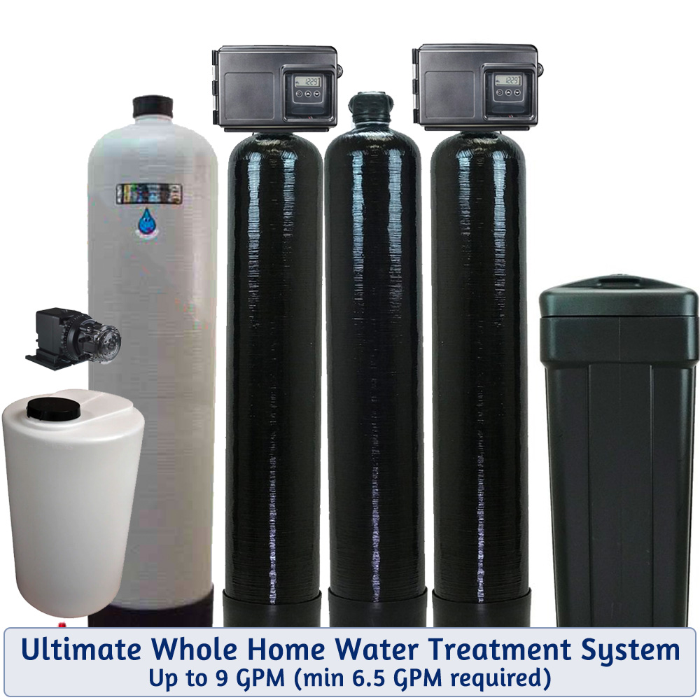 Abundant Flow Water Systems Afw Filters Fleck Pentair Ultimate Whole House Water Treatment System Bacteria Iron Smells Tastes Odors Hardness Up To 9 Gpm