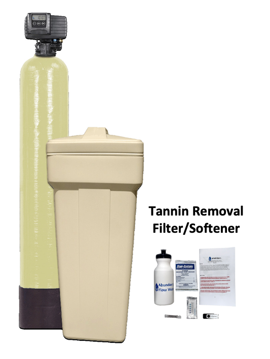 Abundant Flow Water Systems Tn 948 56sxt 14a Afwfilters Tn 948 56sxt 14 A Afw Built 1 Cu Ft Digital Tannin Filter And Water Softener With Fleck 5600sxt 14 Brine Tank Almo